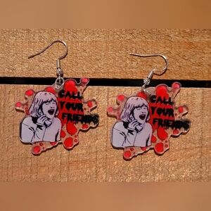 💟 Scream Call Your Friends Acrylic Earrings